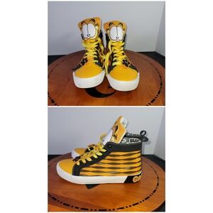 Ground Up Garfield High Top Sneakers Orange Black Tiger Stripe Mens 7 Womens 8.5